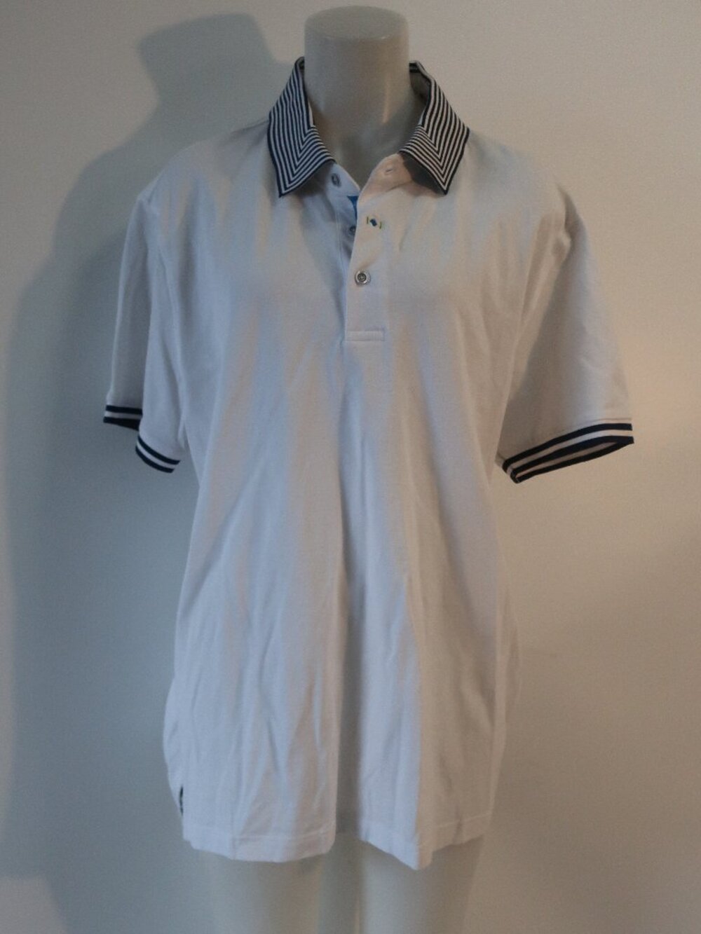 NWT Mens Robert Graham X Collection White (Item-32) Polo-Style Foley Shirt 3XL